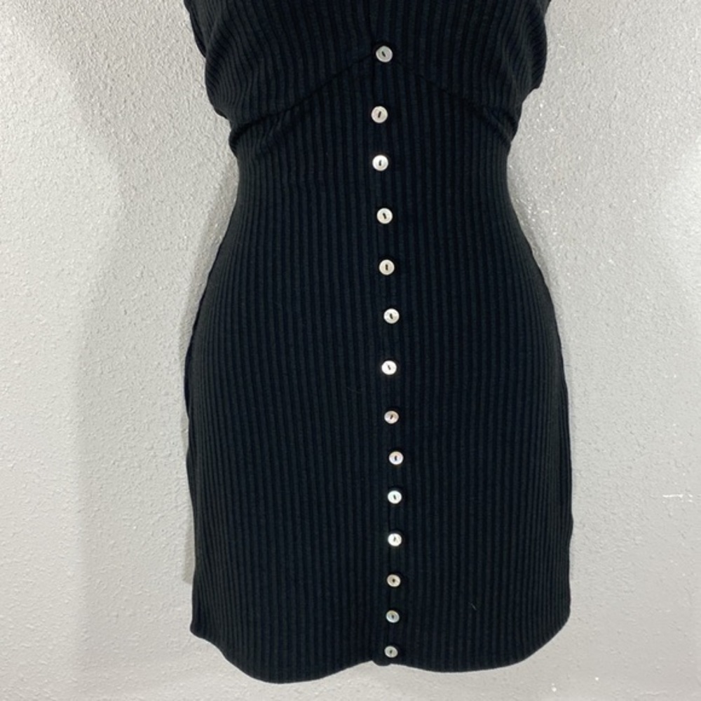Lovers + Friends Tatiana Black Tank Button Down Mini Dress C.C10 - Picture 4 of 12